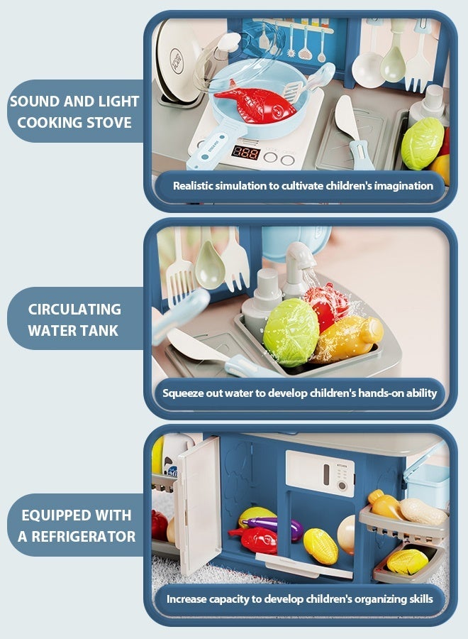 Poxvalzor 35pcs Kitchen kitchen toys,Kitchen Toys Set Cooking Stove with Realistic Sounds and Lights, Simulation Play Sink with Running Water,Play Kitchen Accessories for Toddlers, Pots and Pans Set, Play Foods Toys for Boys Girls 3-6 Years Up - Image 5